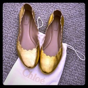 Chloe Lauren Scalloped Ballet Flats